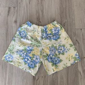 floral handmade shorts from upcycled materials